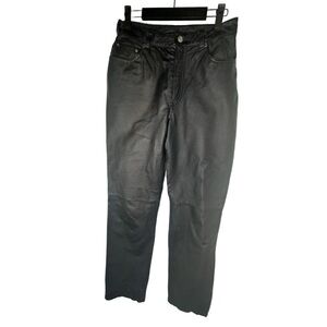VNTG Black Authentic Leather High Rise Moto Jeans Size 8